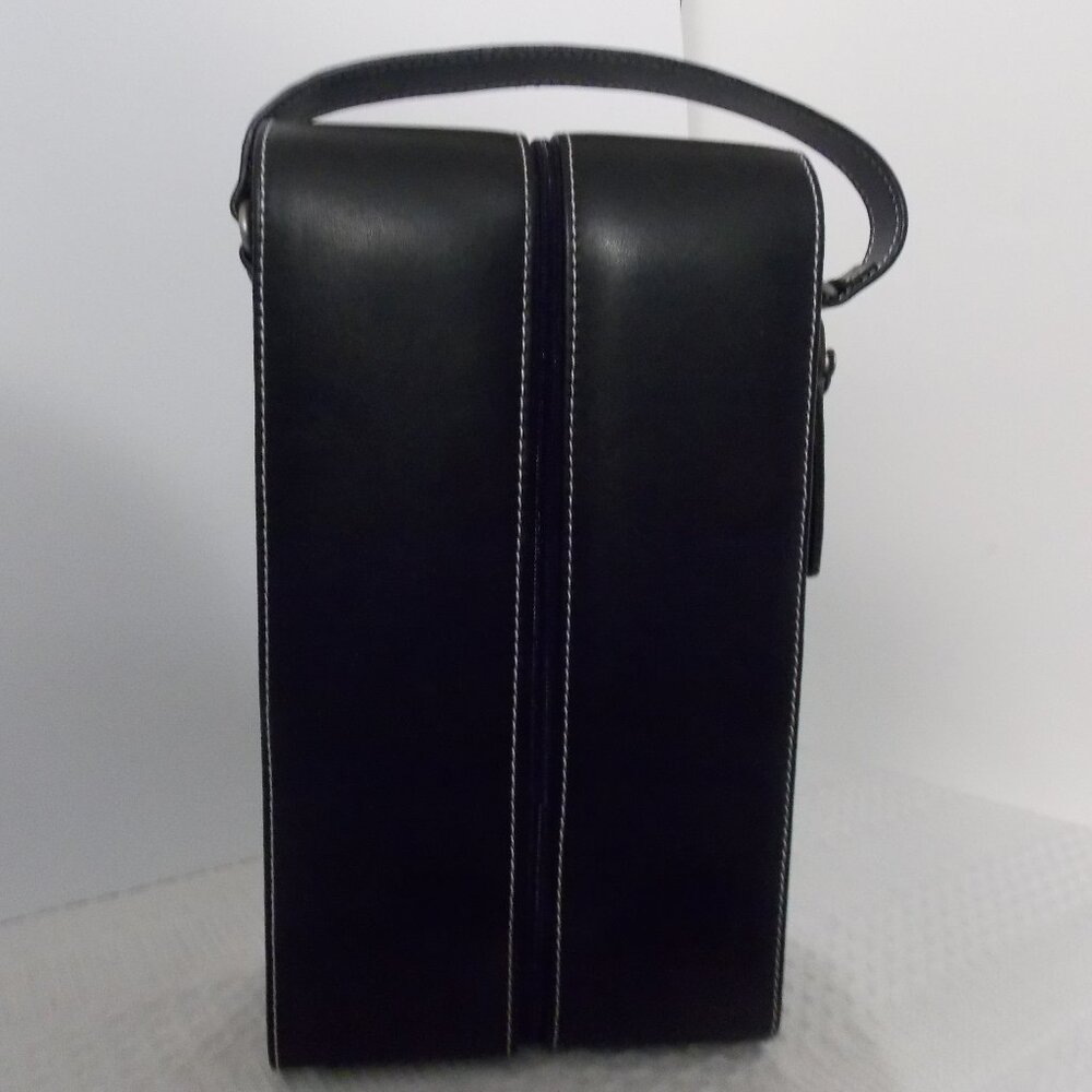 Wine Carrier Travel Case, 100% Leather, Insert Will Hold Two Small Wine Glasses